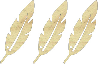 Drewniana zawieszka Łapacz snów Baza do makramy Piórko Piórka 3 szt.