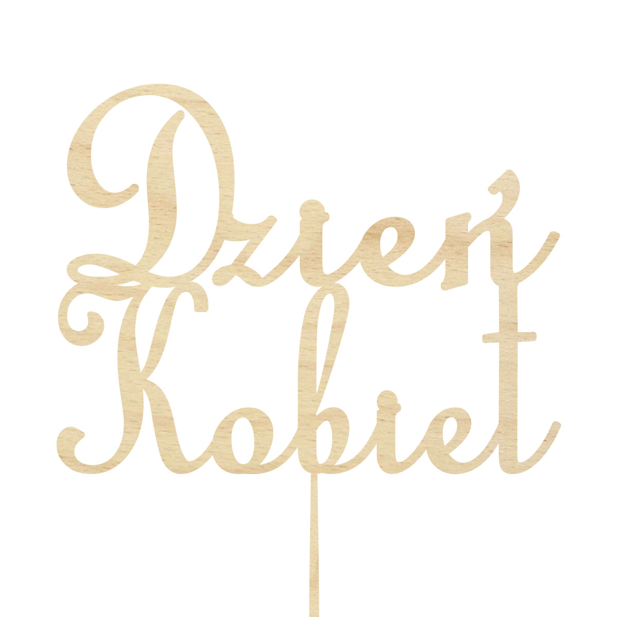 Topper dekoracja na bok tortu pik do prezentu lub bukietu kwiatów dzień kobiet 8 marca drewno