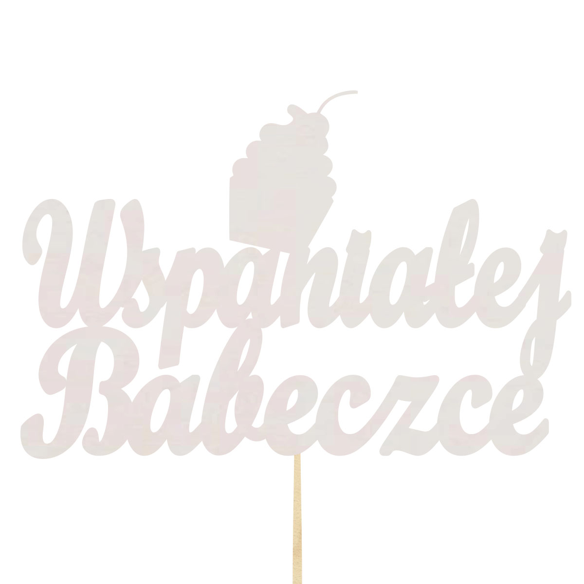 Topper dekoracja na bok tortu pik do prezentu lub bukietu kwiatów dzień kobiet 8 marca bermata