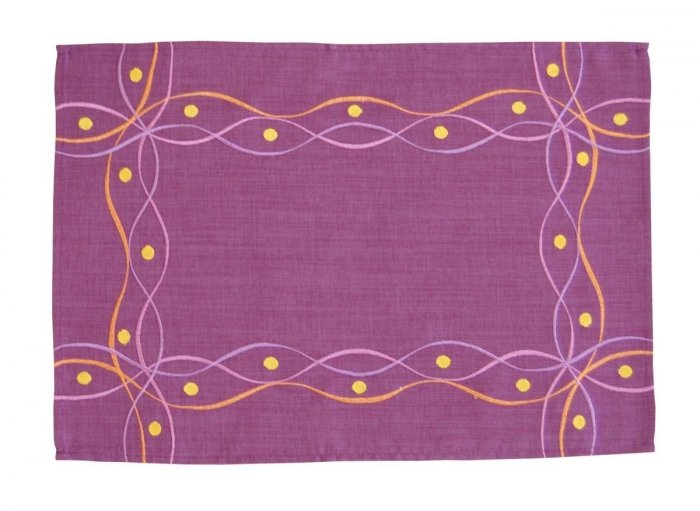 Obrus Haftowany Bruna 58-1 35x170 cm kolor: fioletowy