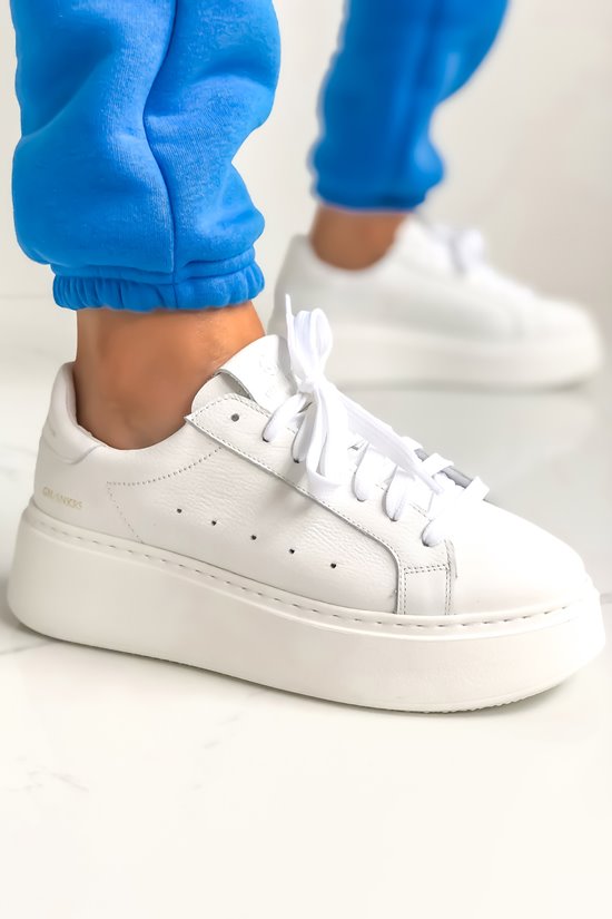 Sneakersy klasyczne białe gruby spód od ręki
