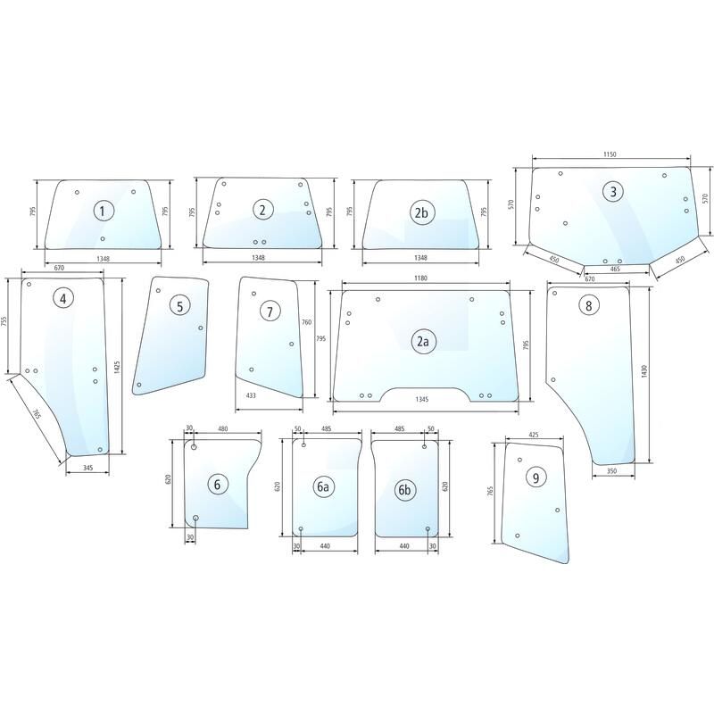 Szyba przednia dolna, lewa John Deere 6010 6310 L171331