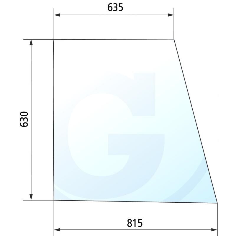 Szyba drzwi górna, lewa David Brown K303701