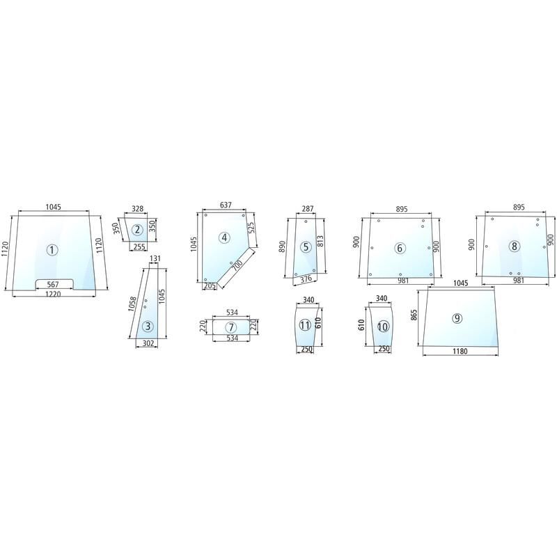 Szyba tylna Massey Ferguson 3000 3389389M2