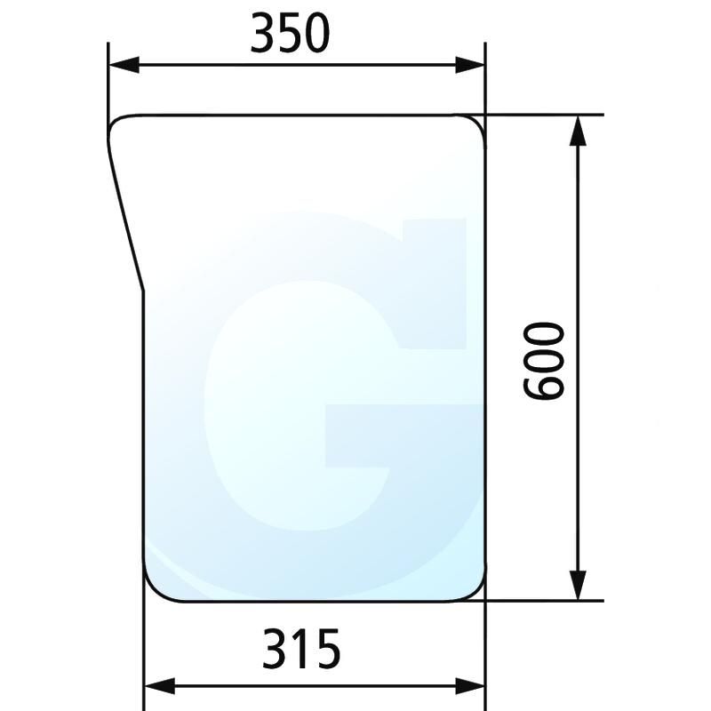 Szyba przednia dolna, prawa i lewa John Deere 5070M 5090R R199280, SU29332