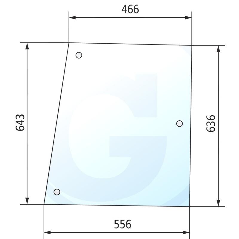 Szyba boczna CASE 955 1455 3224704R1