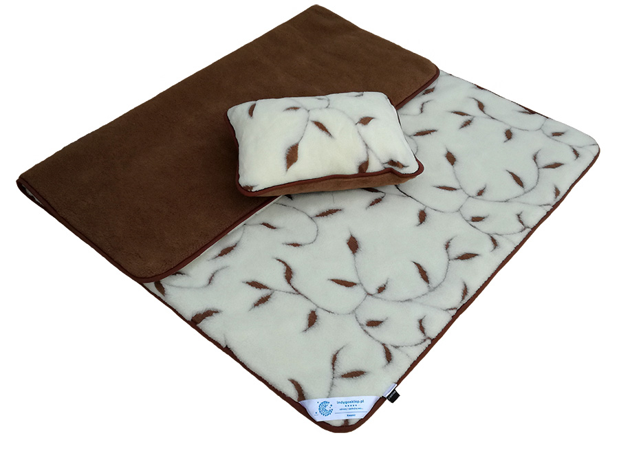 Pościel wełniana camel ciemny/kaszmir benjamin (kołdra 200x220, 2x poduszka 40x60) (+-5cm)