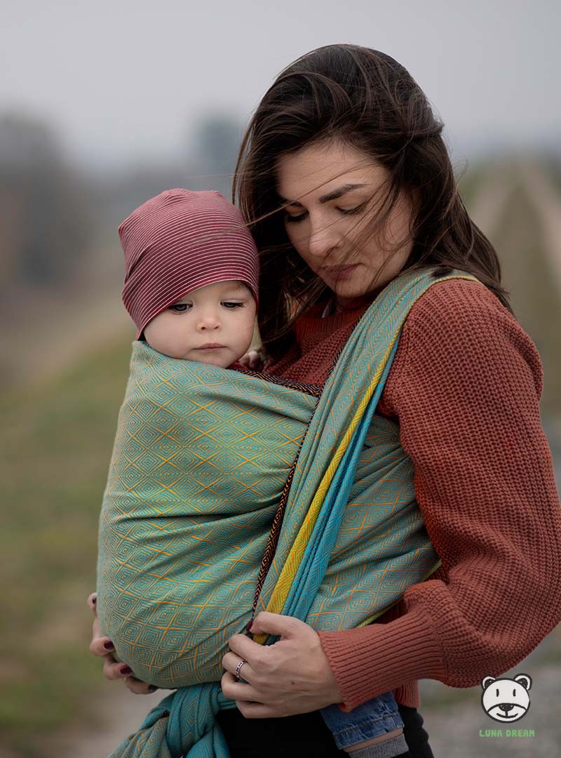 Chusta do noszenia dzieci TALISMAN (orange) - 100% Bawełna, splot żakardowy