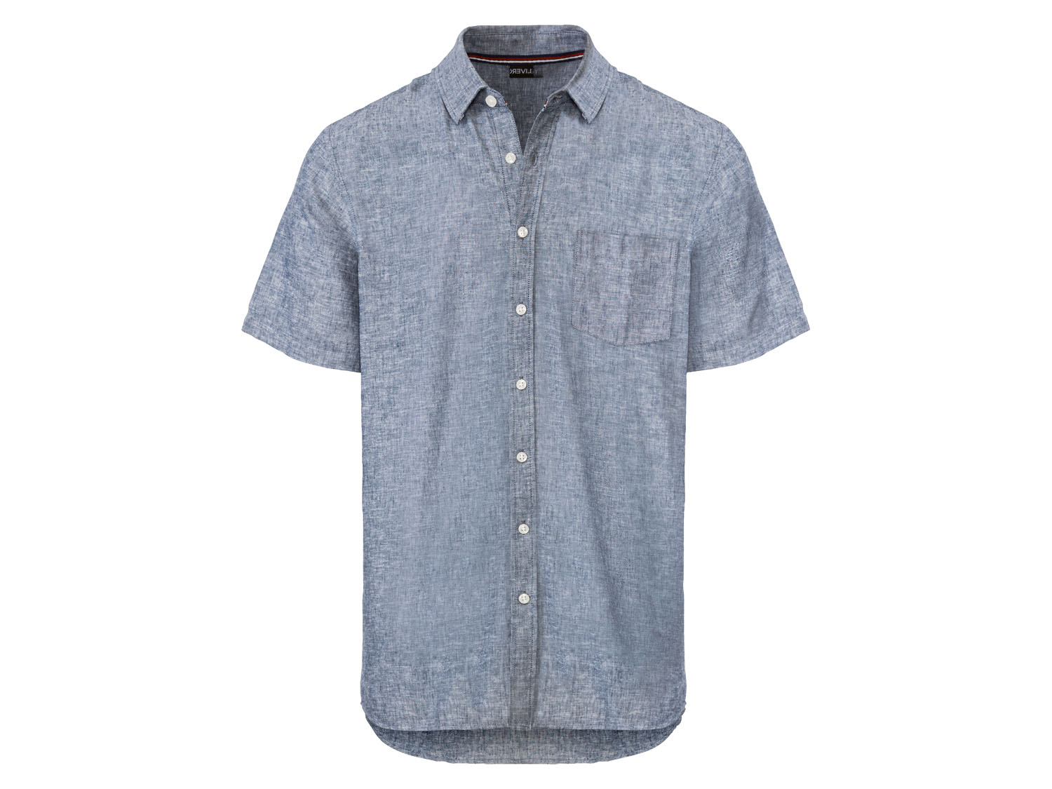 Livergy Koszula męska z lnem i bawełną L 41/42, Granatowy