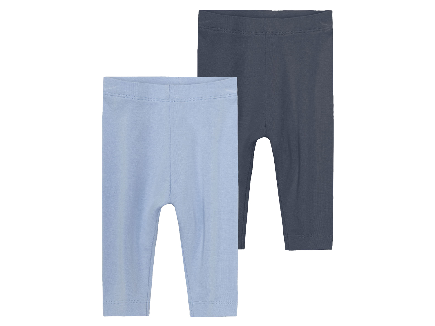 lupilu Legginsy niemowlęce, z bawełną, 2 pary 86/92, Niebieski/granatowy