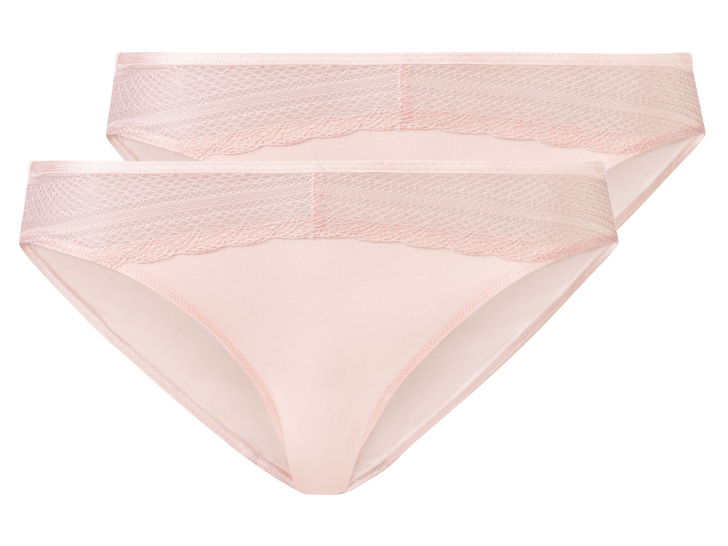 esmara Majtki damskie z koronką, 2 pary Różowy, L44/46