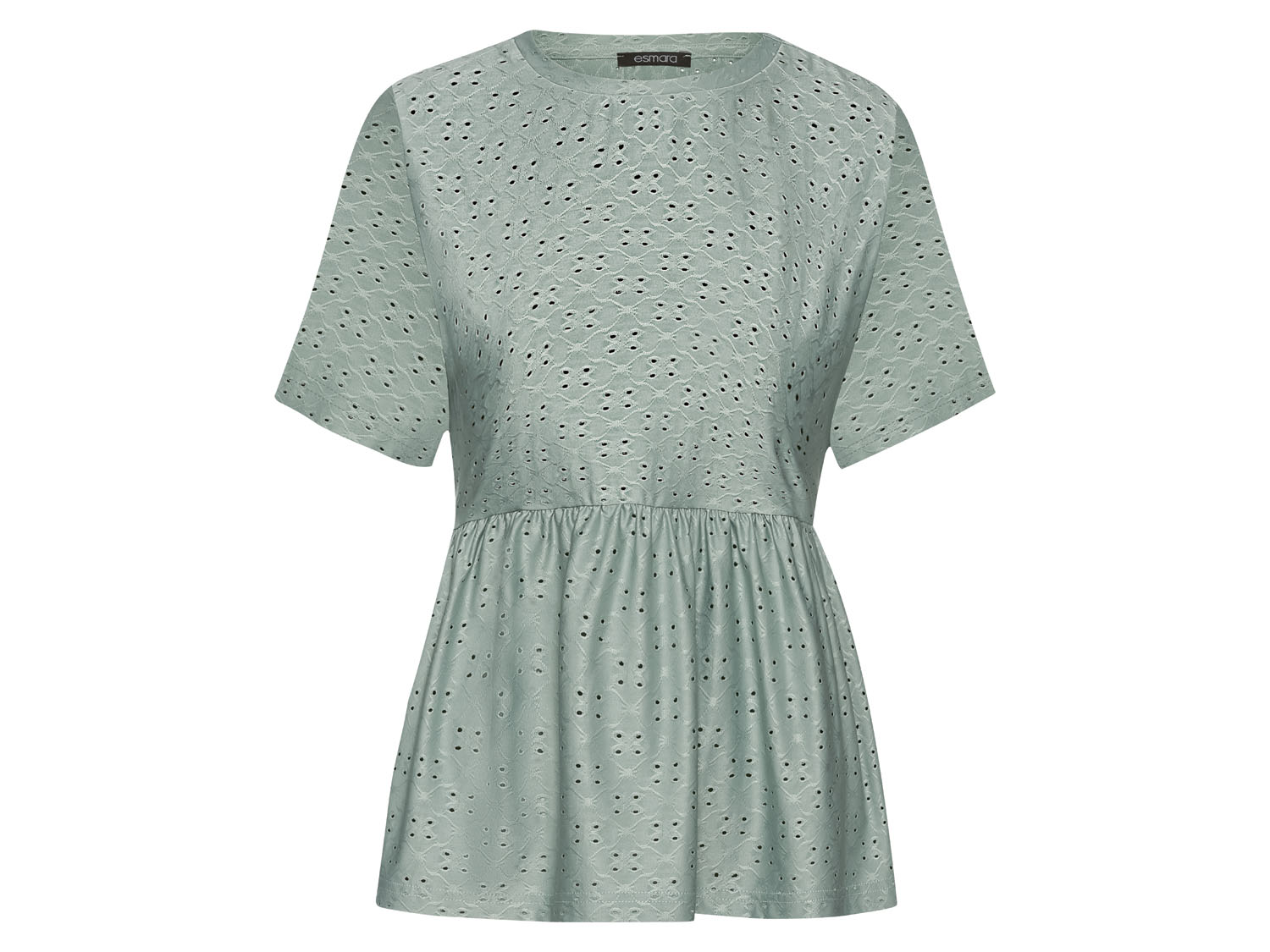 esmara T-shirt ażurowy damski Zielony, M40/42