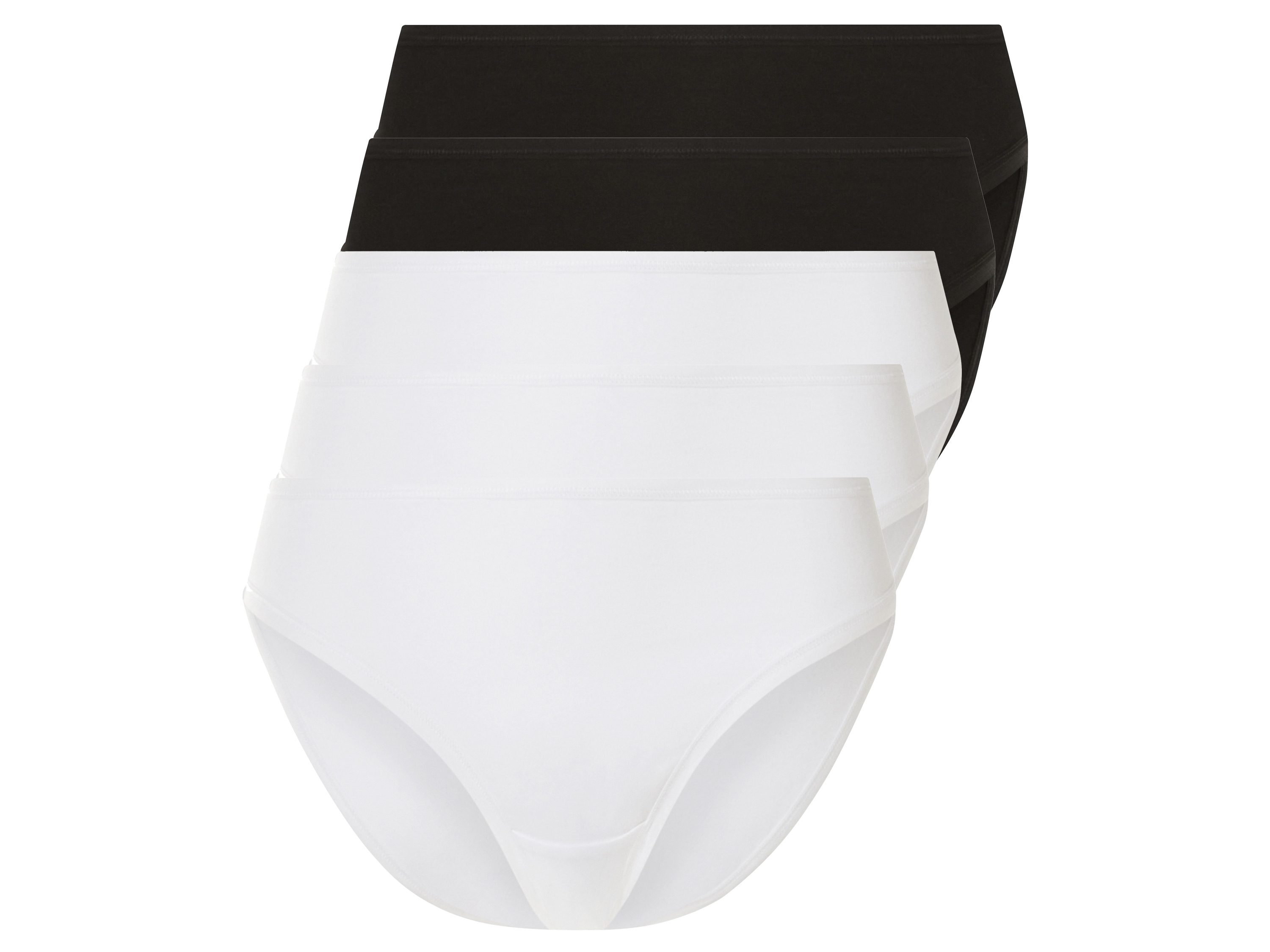 esmara Figi damskie z bawełną, 5 par Czarny / biały, L44/46