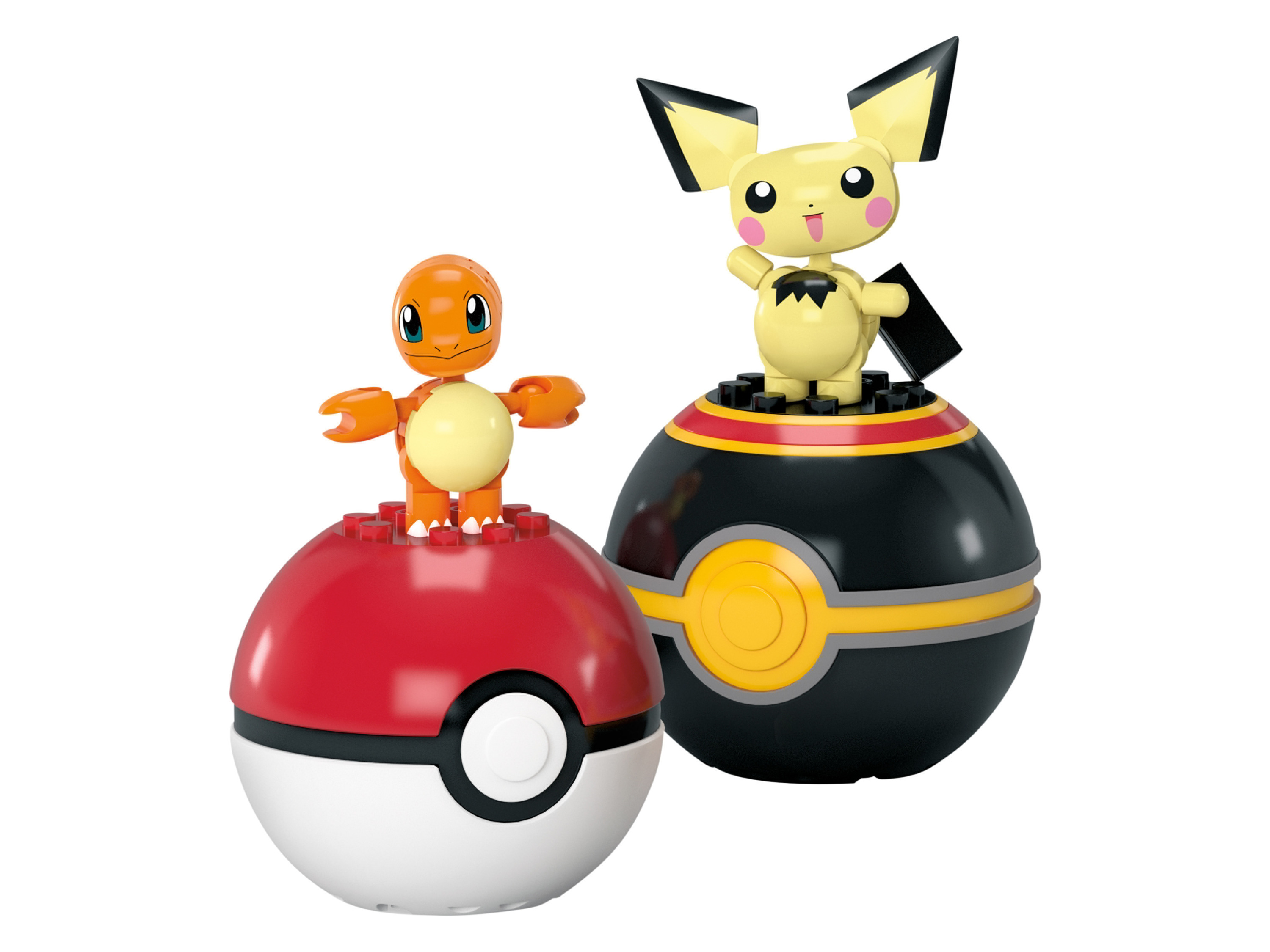 Mattel Mega Figurki Pokémon do samodzielnego złożenia 2 Pokéball Charmander/Pichu