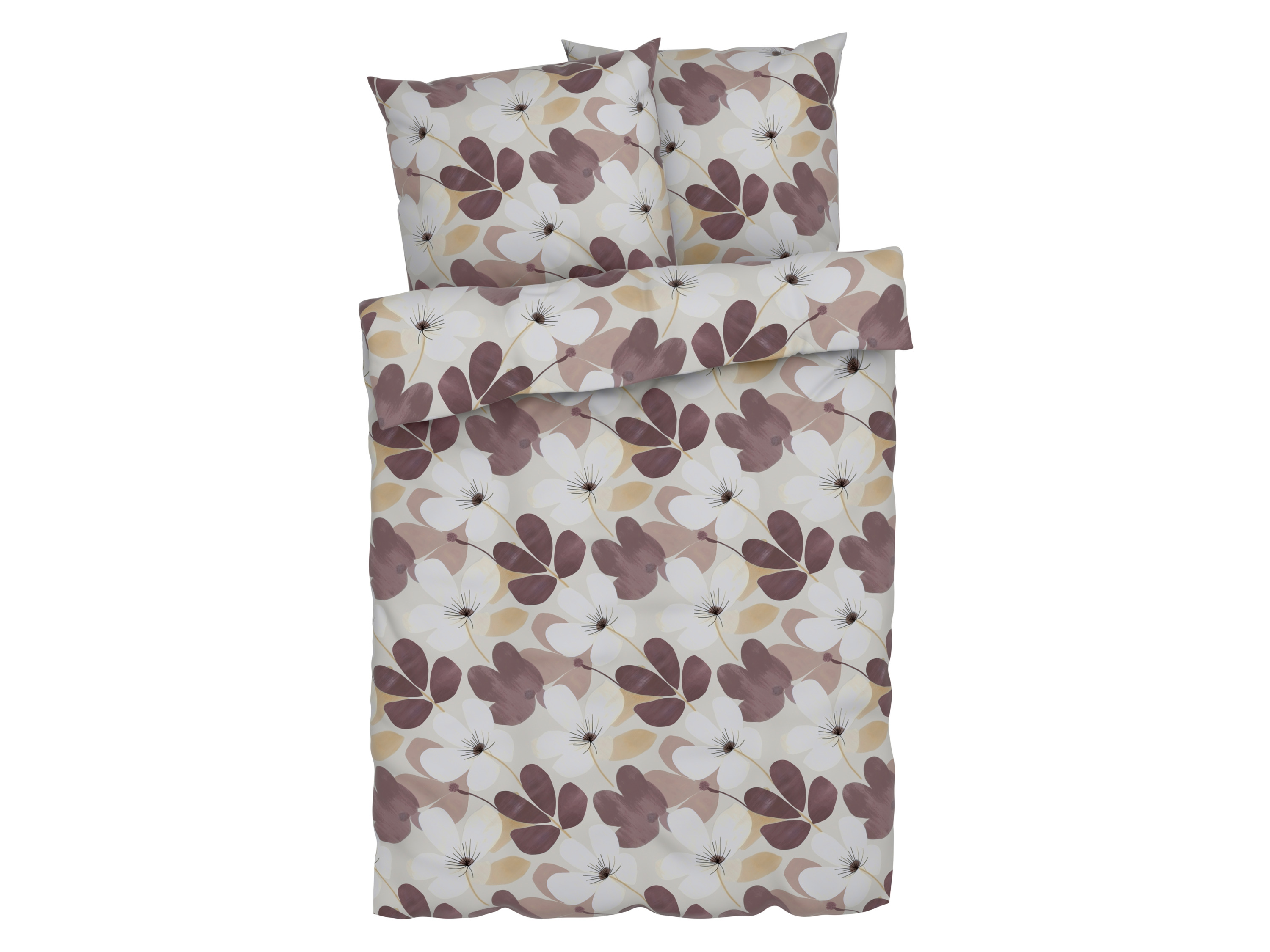 Livarno home Pościel dwustronna z mikrowłókna satynowego, 160 x 200 cm Kwiaty