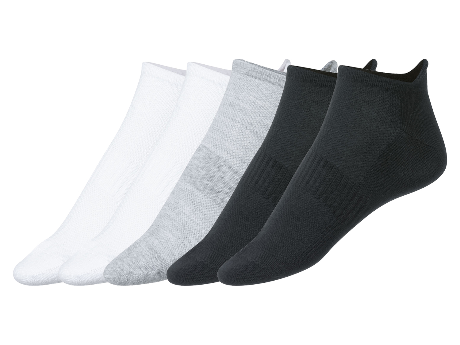 Crivit Stopki męskie, 5 par, chłodzące 43/44, Szary/biały/czarny
