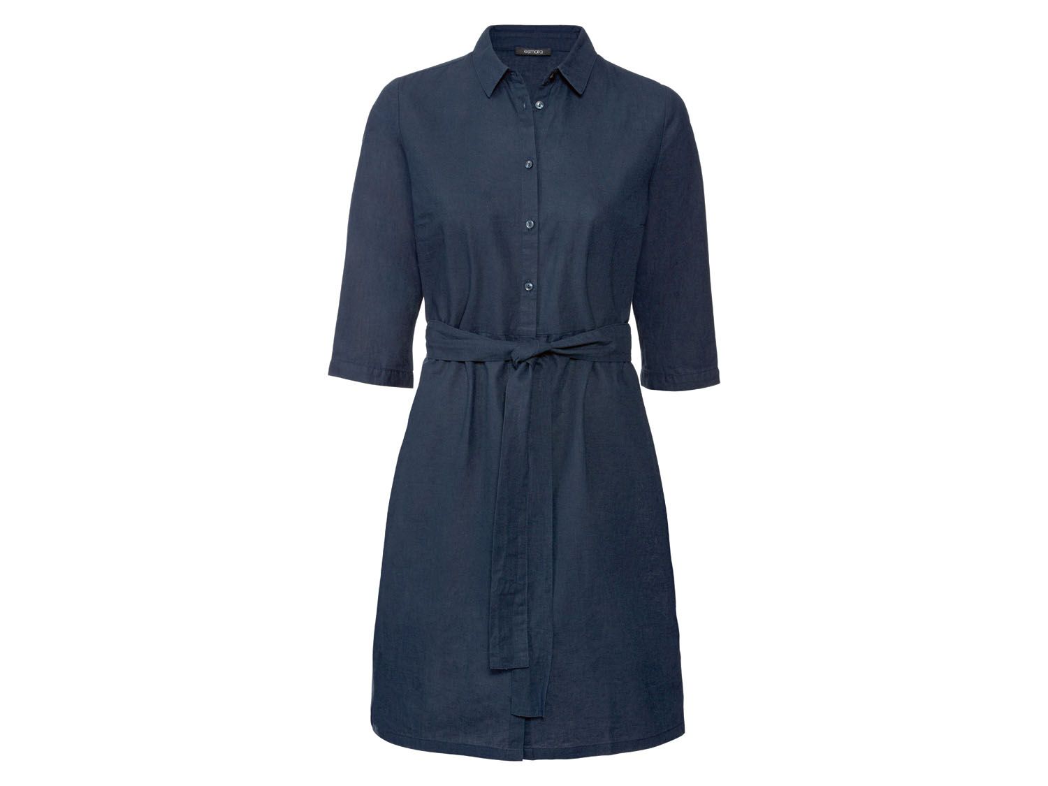 esmara Sukienka damska z lnem, 1 sztuka Granatowy, 42
