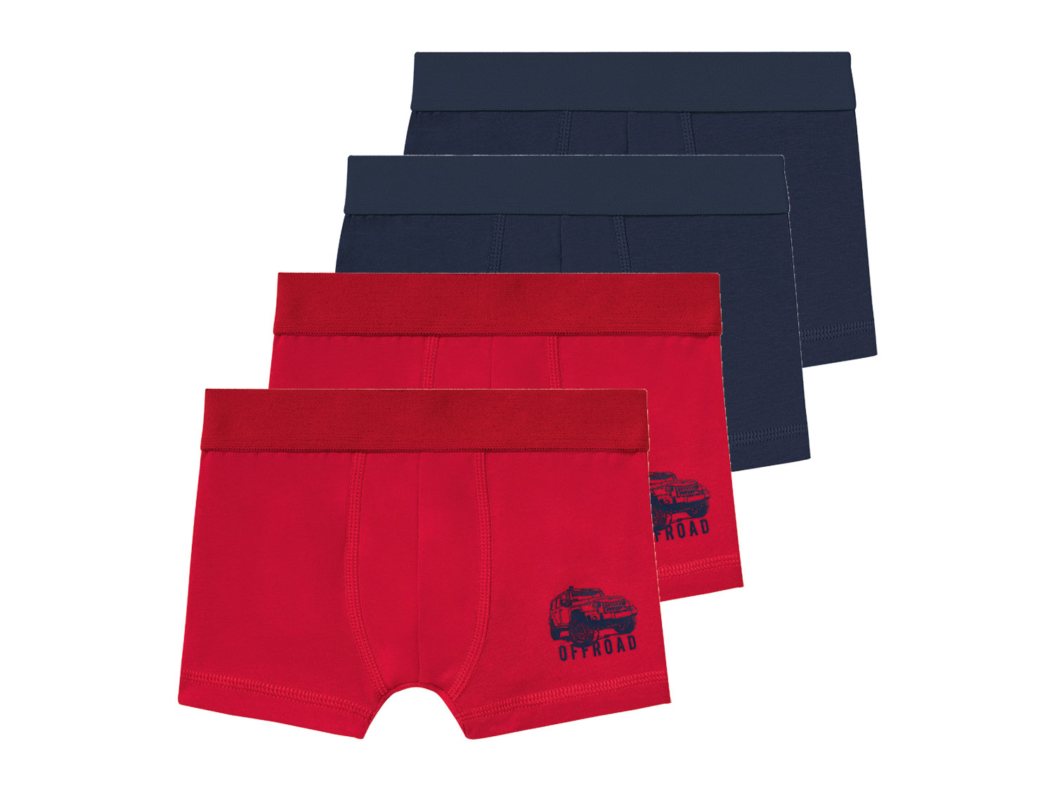 lupilu Bokserki chłopięce, 4 pary Granatowy/czerwony, 98/104