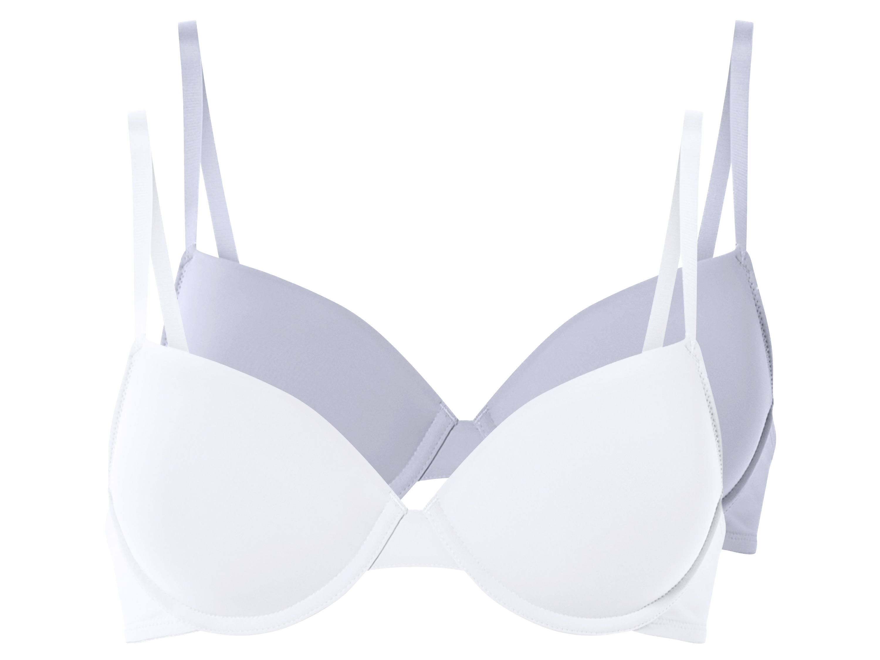 esmara Biustonosze typu T-shirt, 2 szt., z miseczkami usztywnianymi Niebieski/ biały, 85C