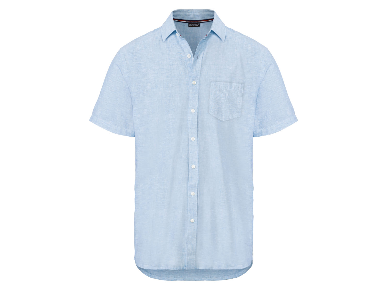 Livergy Koszula męska z lnem i bawełną XL 43/44, Niebieski