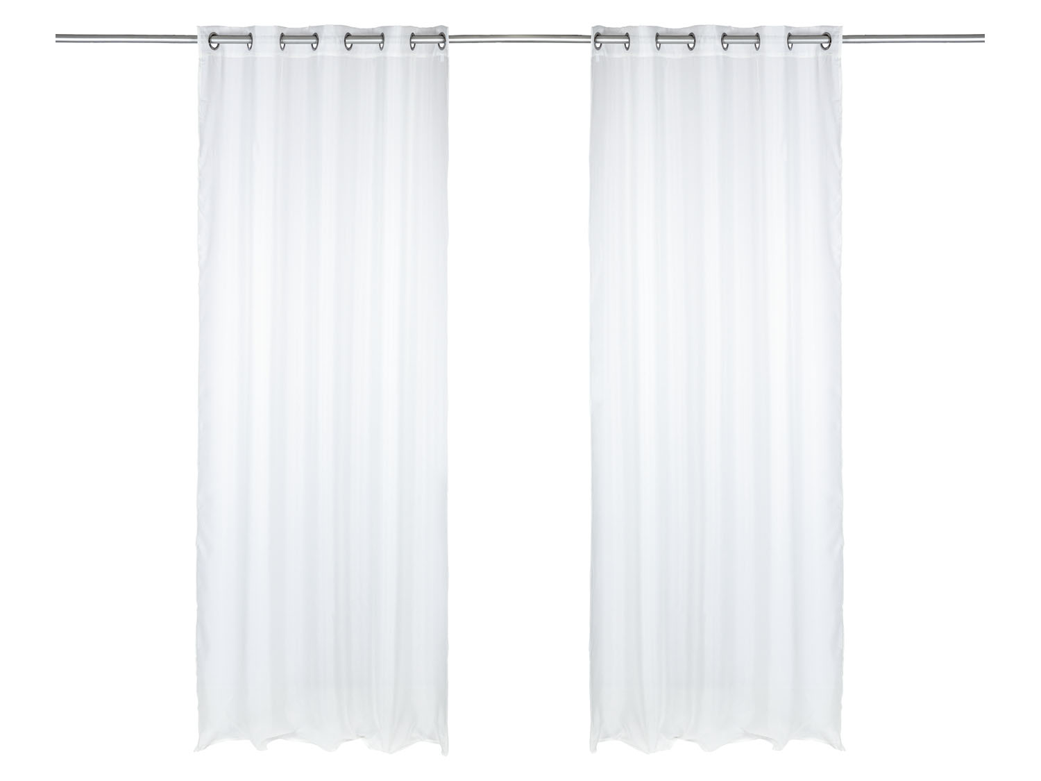 Livarno home Firany 140 x 260 cm, 2 sztuki, 1 zestaw Oczka, Biały