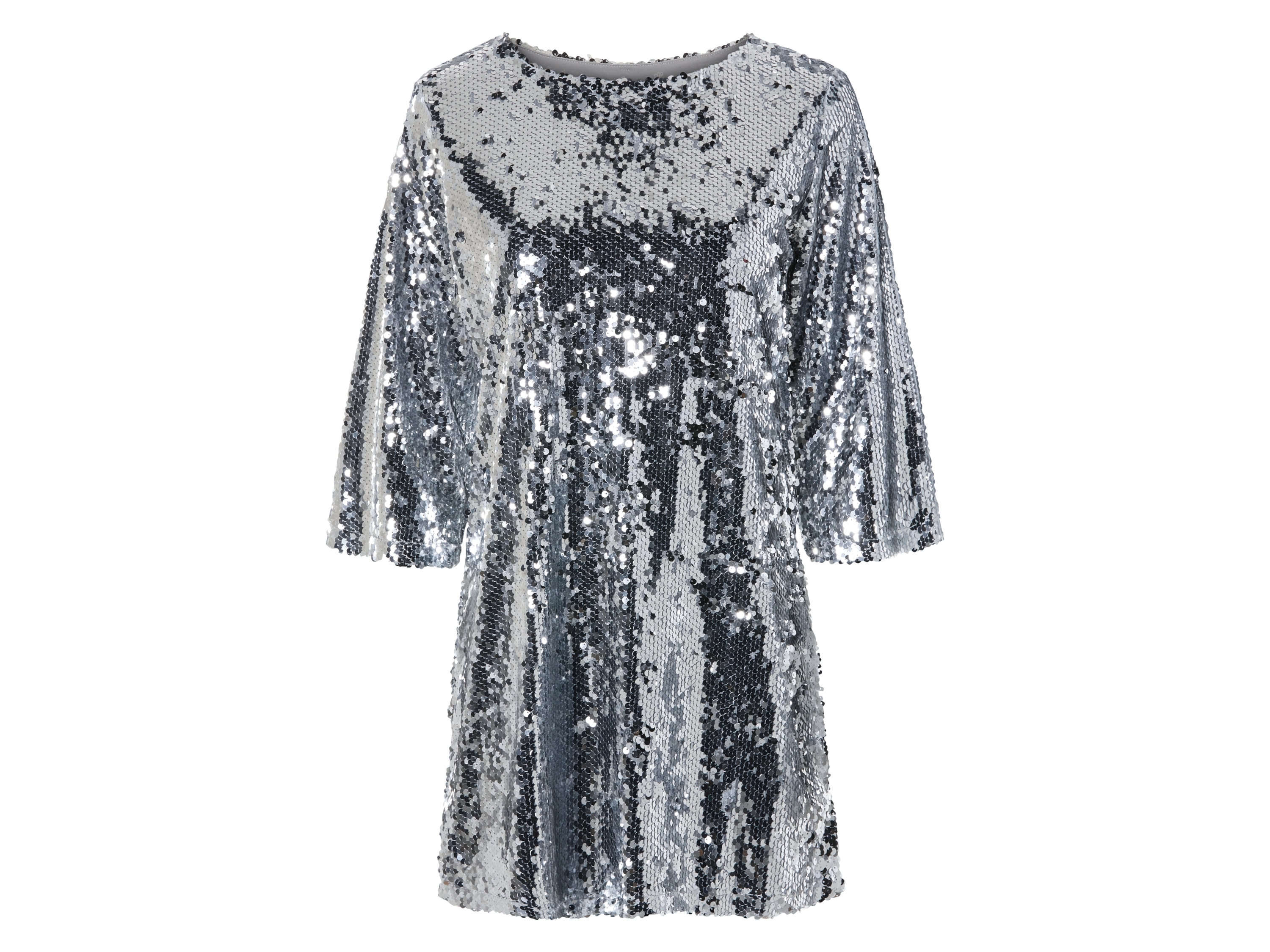 esmara Sukienka cekinowa damska XS 32/34, Srebrny