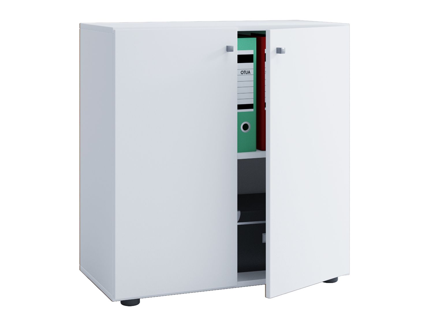 VCM Szafa biurowa Lona Drzwi obrotowe, Biały, L