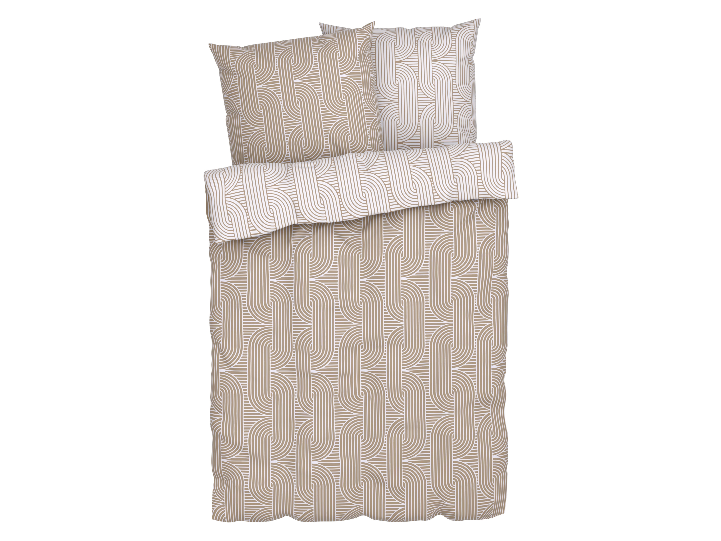 Livarno home Pościel flanelowa, 160 x 200 cm Wzór taupe/biały