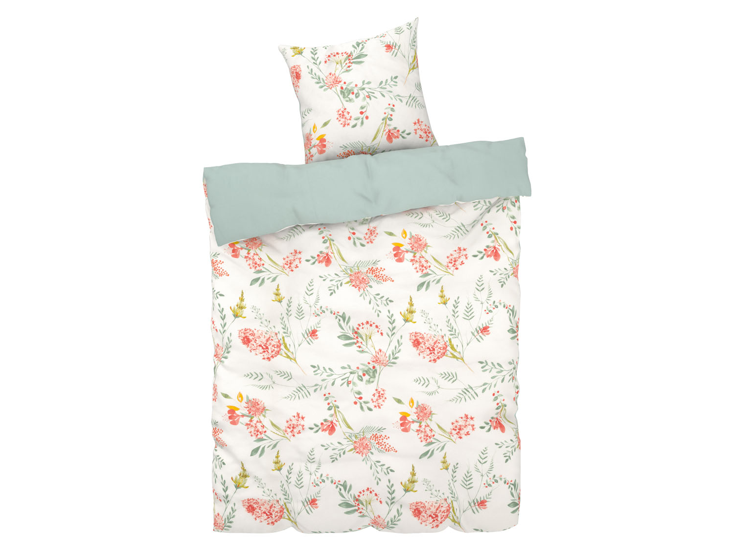 Livarno home Dwustronna pościel satynowa, 140 x 200 cm Biały w kwiaty