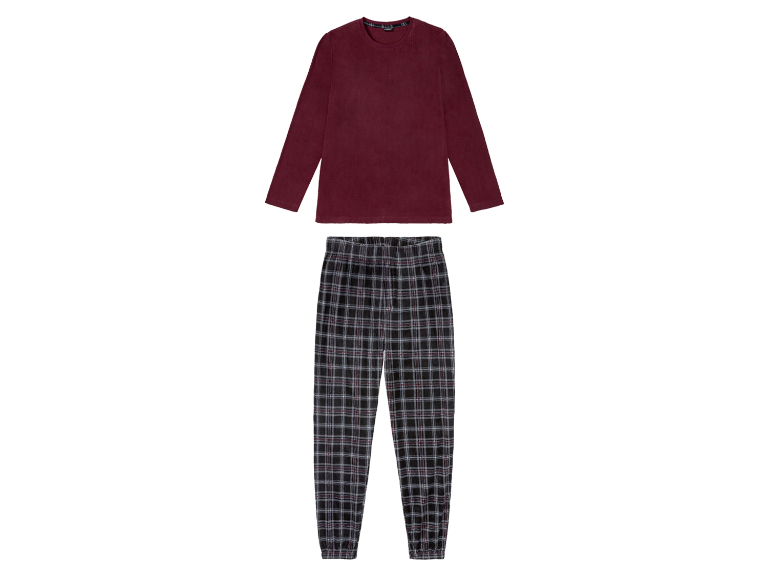 Livergy Piżama męska z polaru, 1 komplet M 48/50, Bordowy