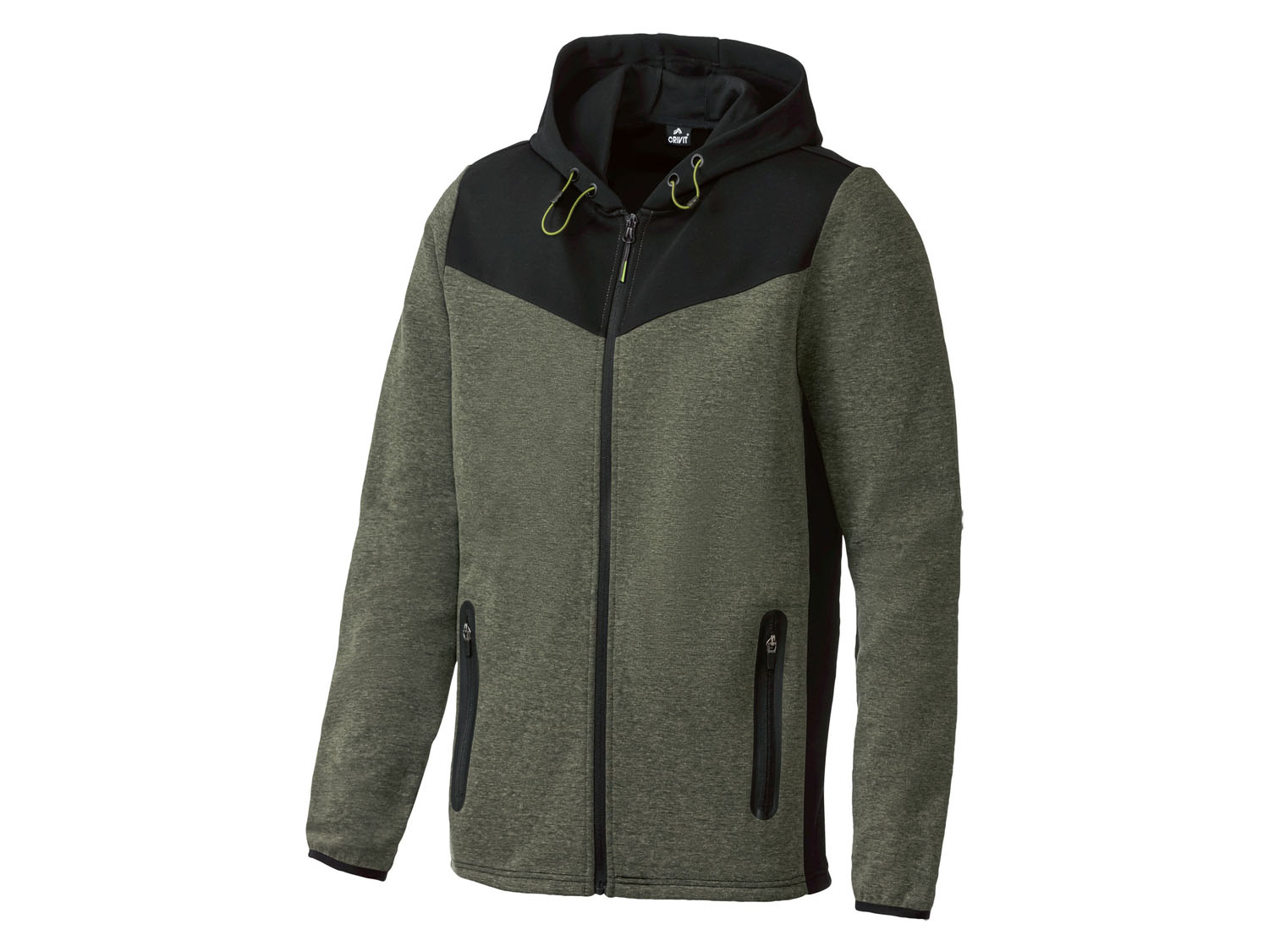 Crivit Bluza dresowa męska z kapturem, z bawełną L52/54, Zielony