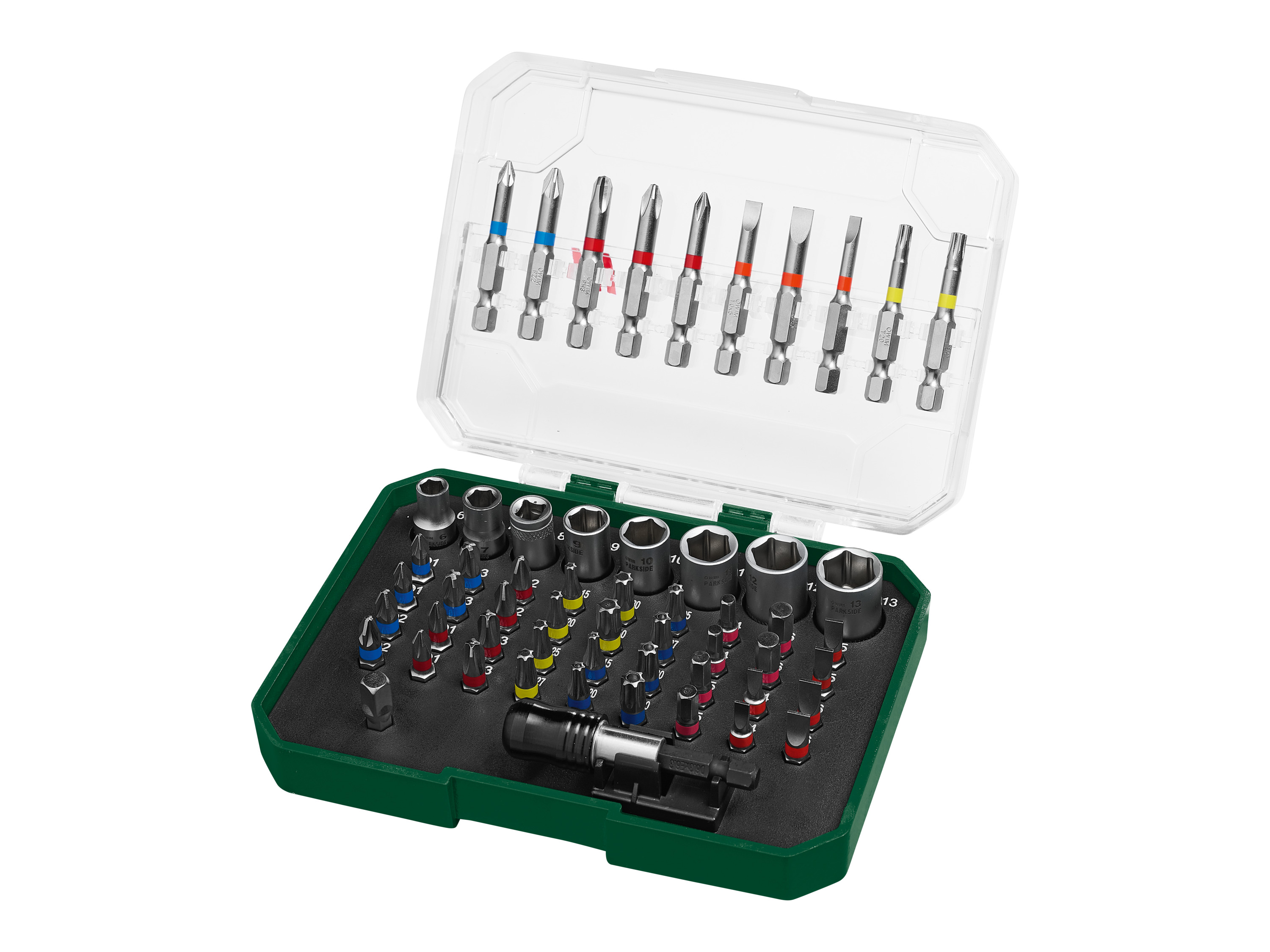 Parkside Zestaw bitów, 56 lub 71 elementów Zestaw bitów i nakrętek 56 szt.