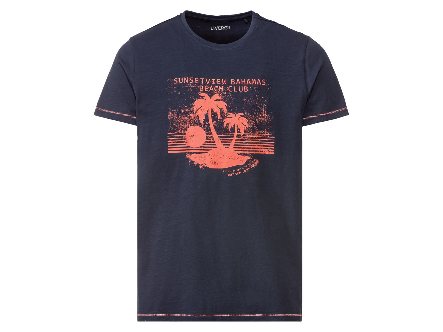 Livergy T-shirt męski z bawełny, 1 sztuka M 48/50, Granatowy