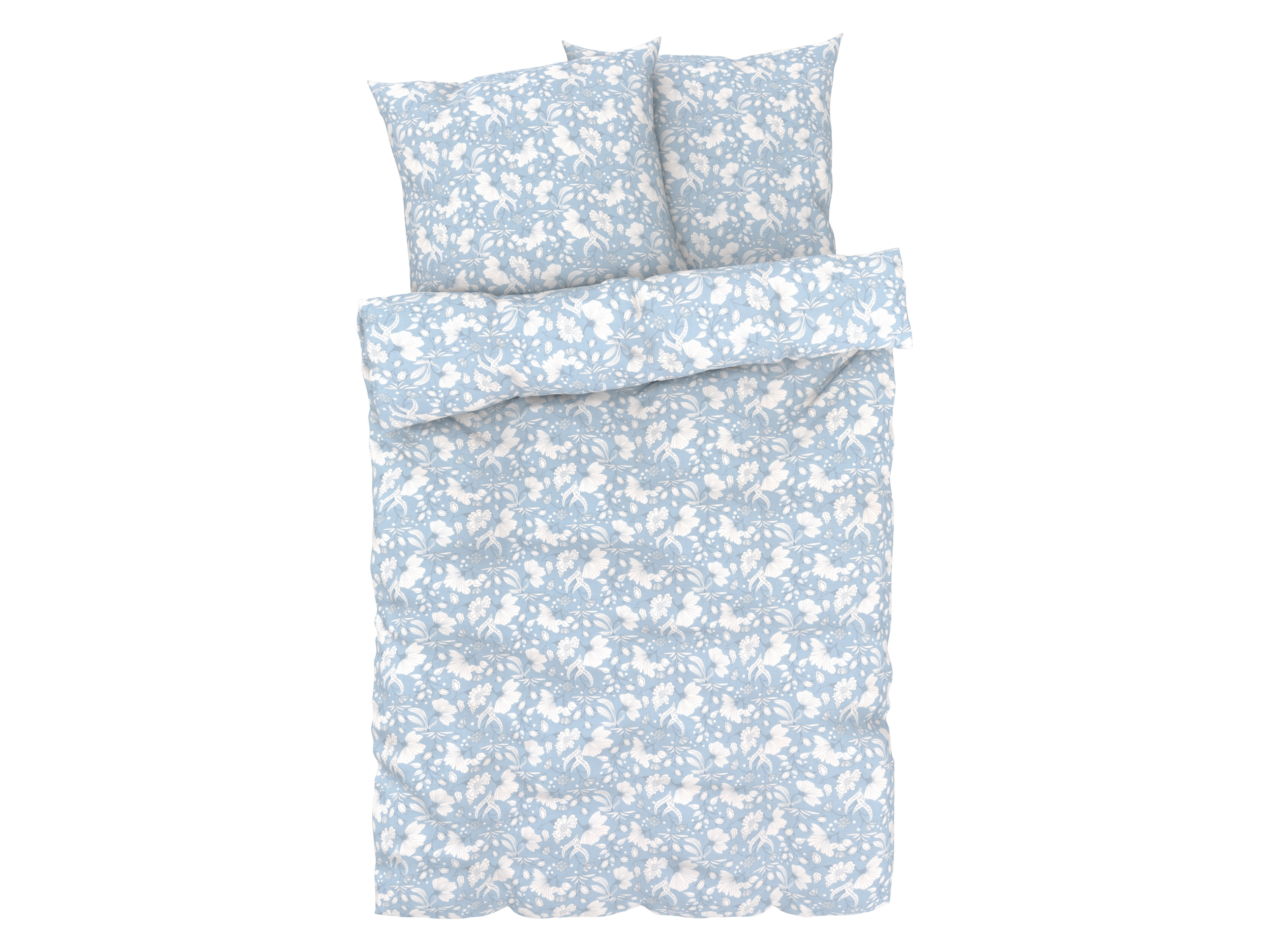 Livarno home Pościel z bawełny satynowej, 160 x 200 cm Niebieski