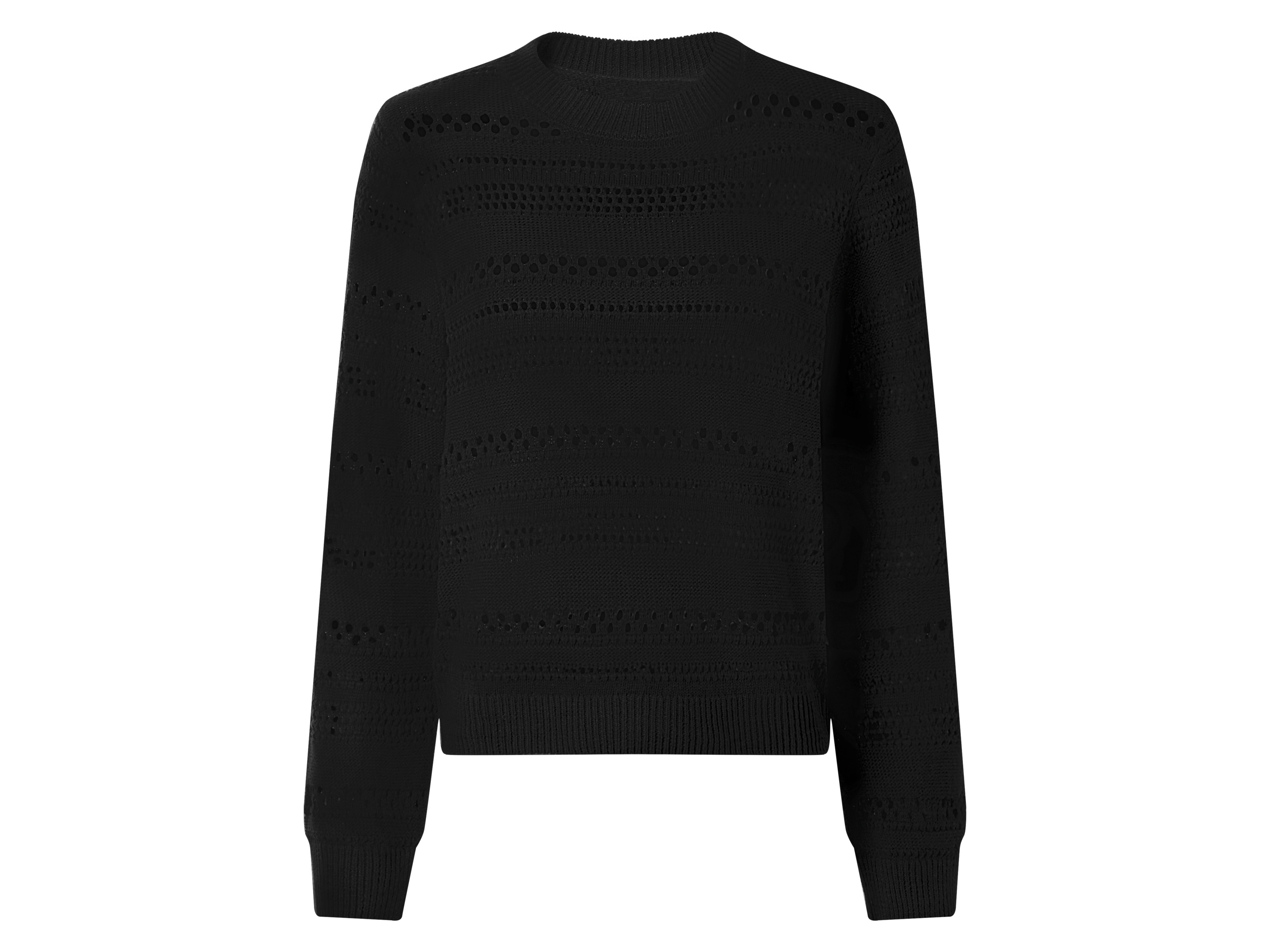 esmara Sweter ażurowy damski Czarny, M40/42