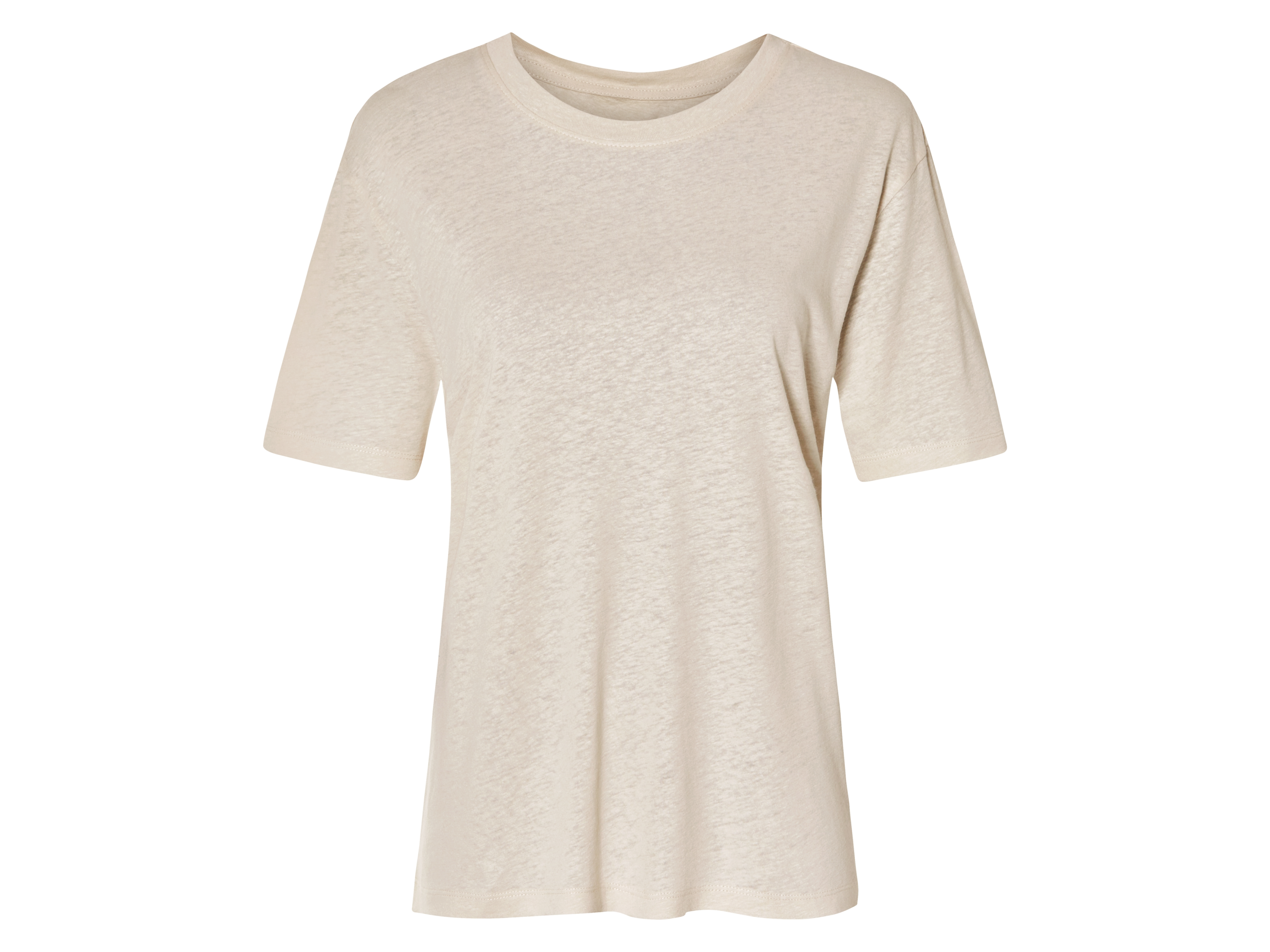 esmara T-shirt damski z lnem i wiskozą Beżowy, S36/38