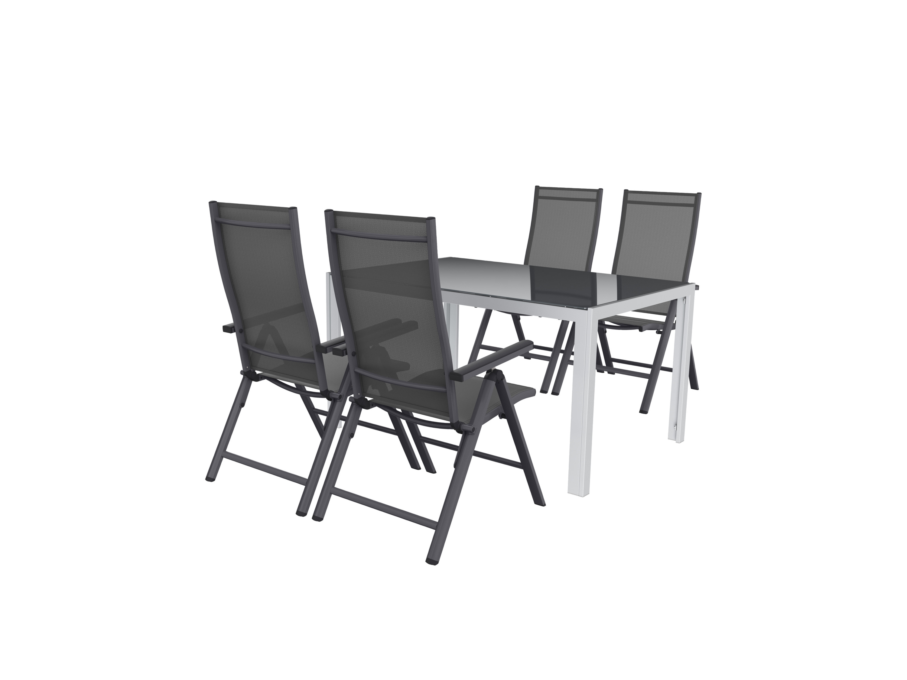 Livarno home Zestaw aluminiowych mebli ogrodowych Houston, stół i 4 fotele