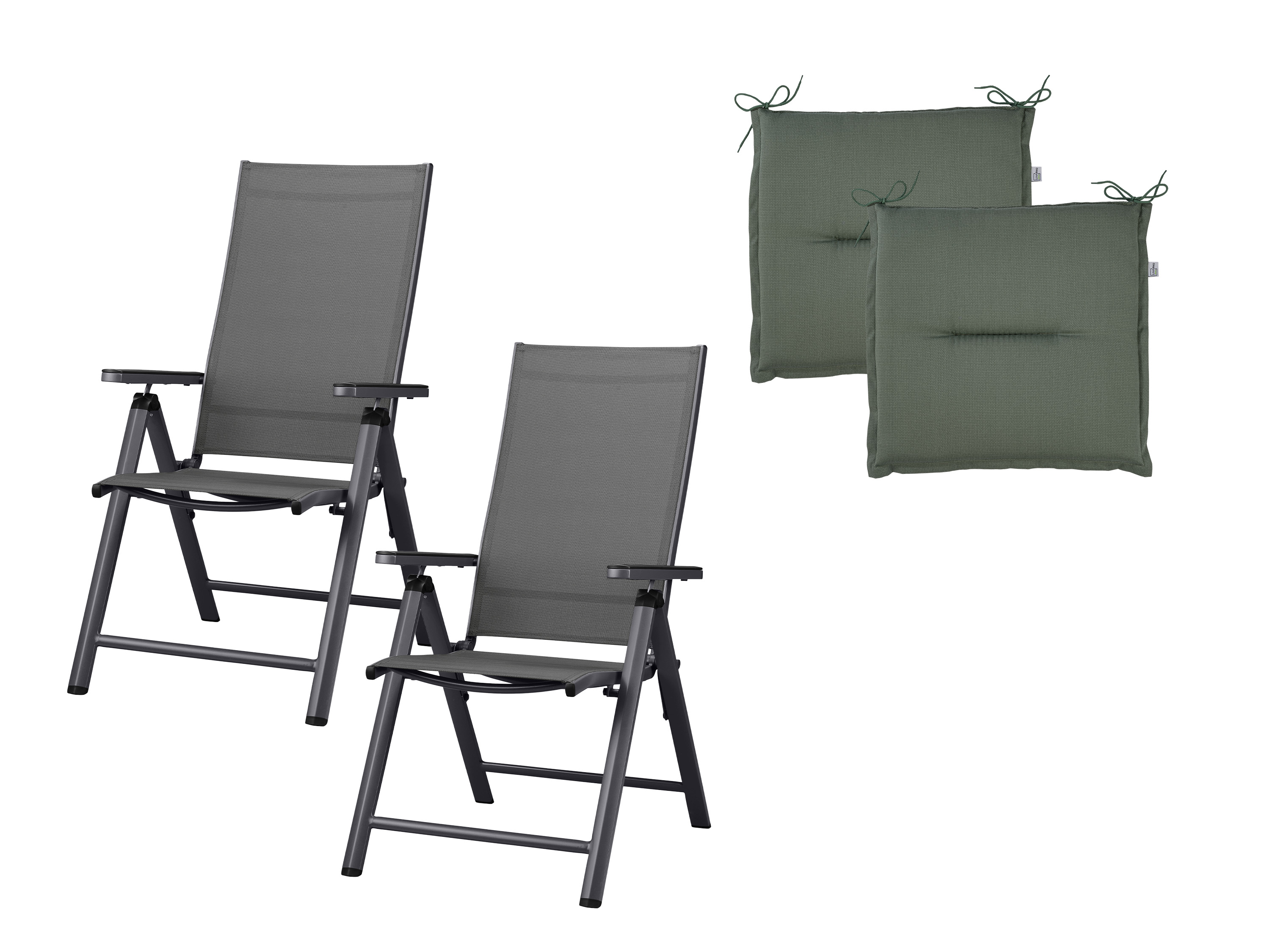 Livarno home Zestaw 2 aluminiowych foteli ogrodowych Houston z 2 poduszkami na siedzisko