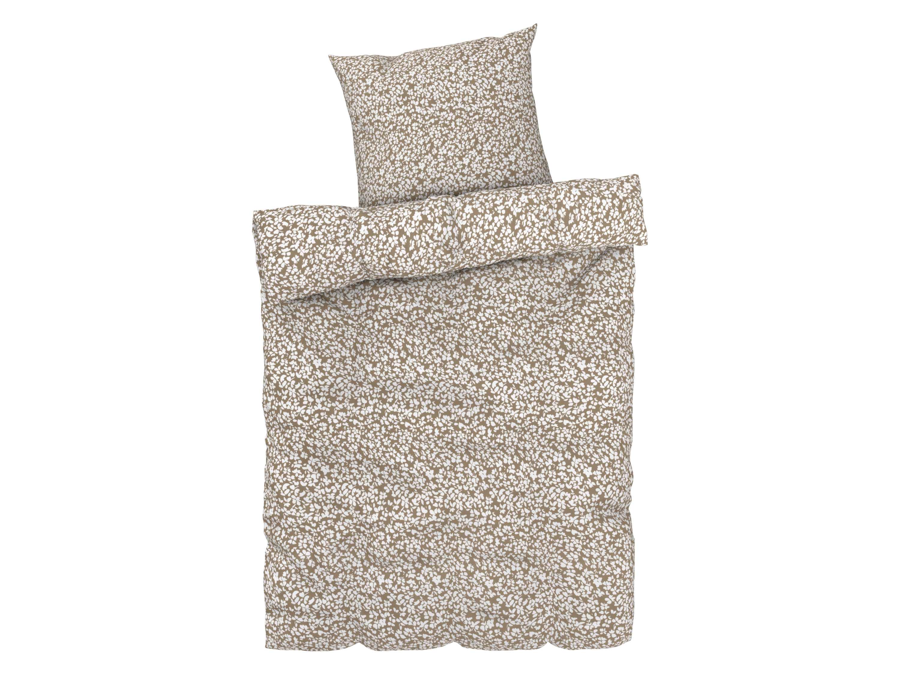 Livarno home Pościel satynowa z bawełny, 140 x 200 cm wzór/brązowy/biały