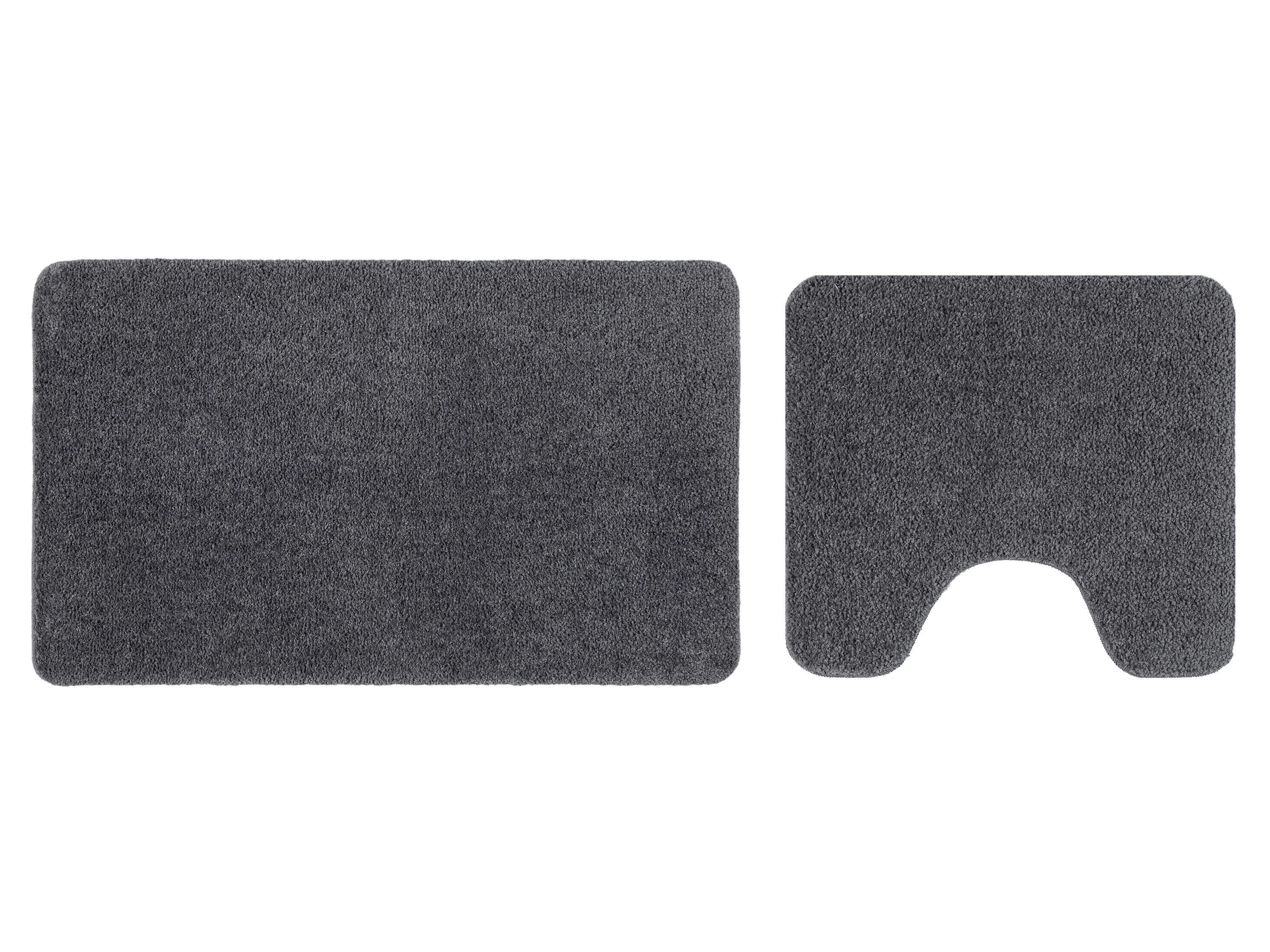 Livarno home Komplet 2 dywaników łazienkowych Wycięcie pod WC , Ciemnoszary