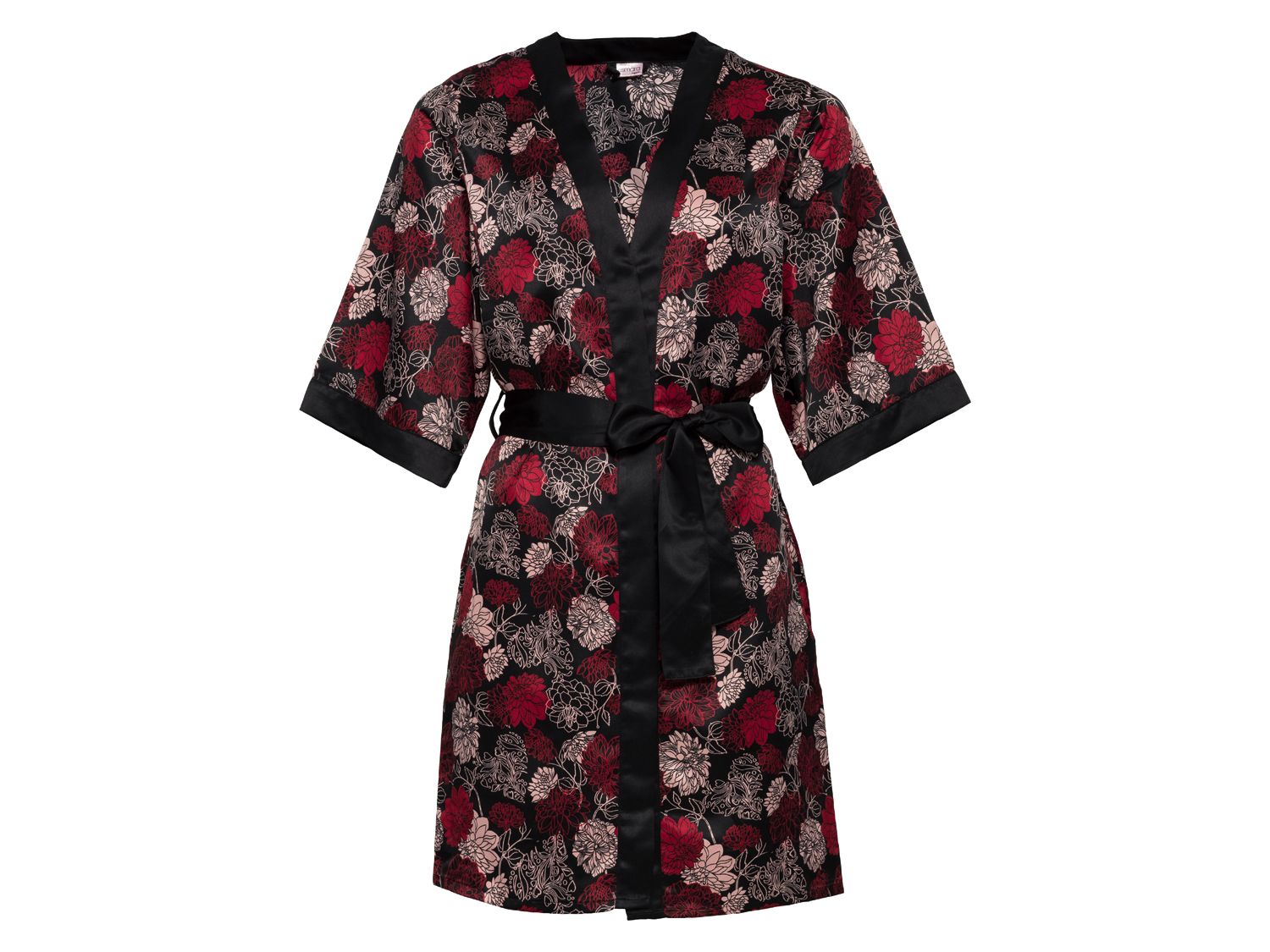 Esmara Lingerie Kimono damskie Nadruk na całej powierzchni/czarny, M 40/42
