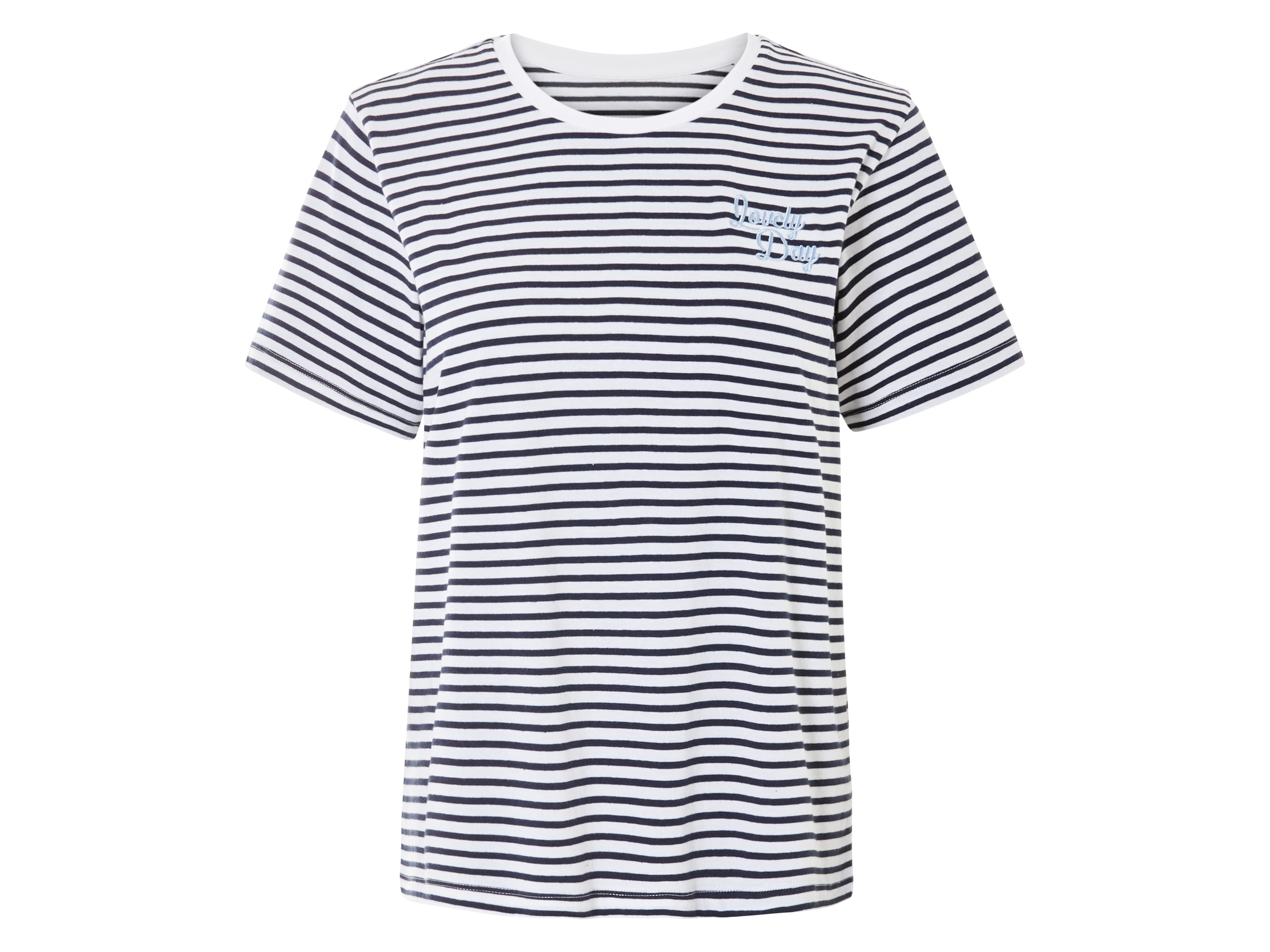 esmara T-shirt damski z bawełny organicznej Czarny/biały, XS 32/34