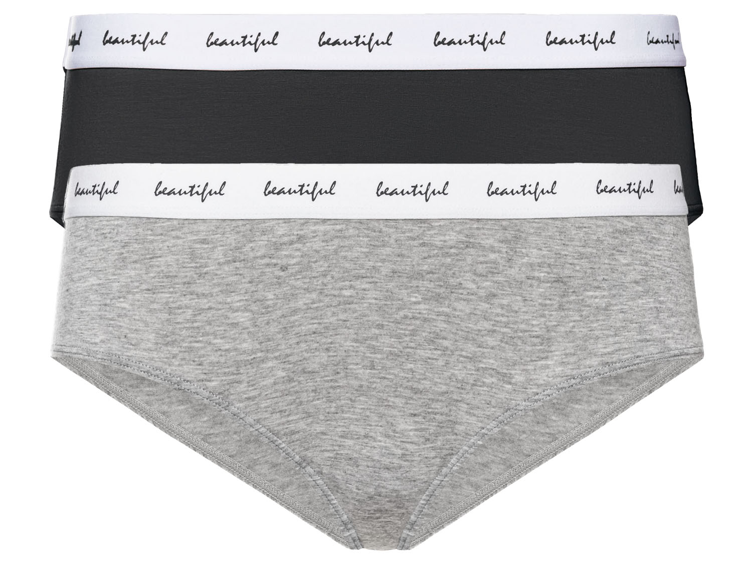 esmara Hipstery damskie z Tencel Modal, 2 pary XS 32/34, Czarny/ szary