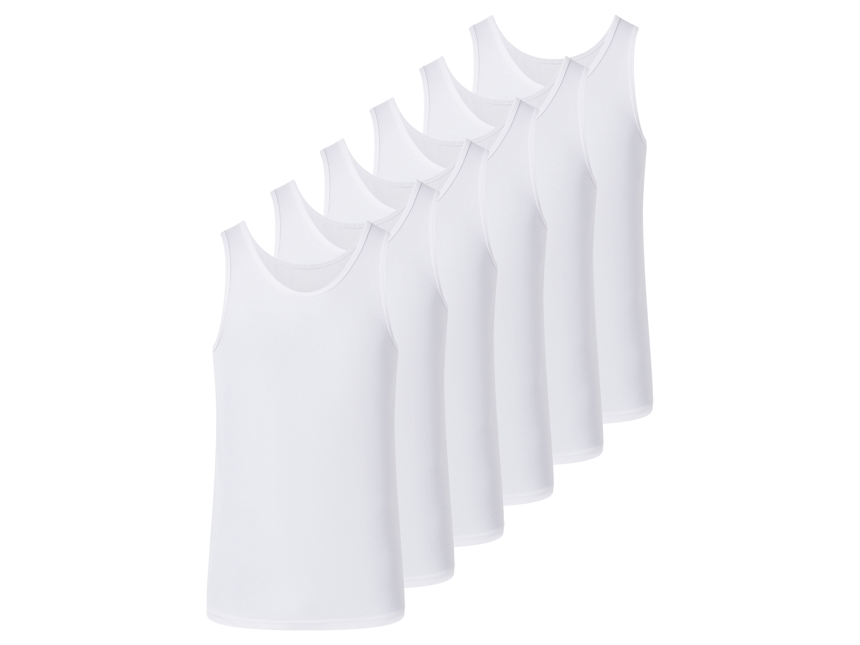 esmara Men Podkoszulki na ramiączkach męskie z bawełną, 6 sztuk 8/Xxl