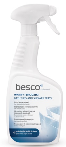 Darmowa Dostawa - Środek czyszczący do wanien, brodzików i kabin 500 ml Besco Professional SRWB