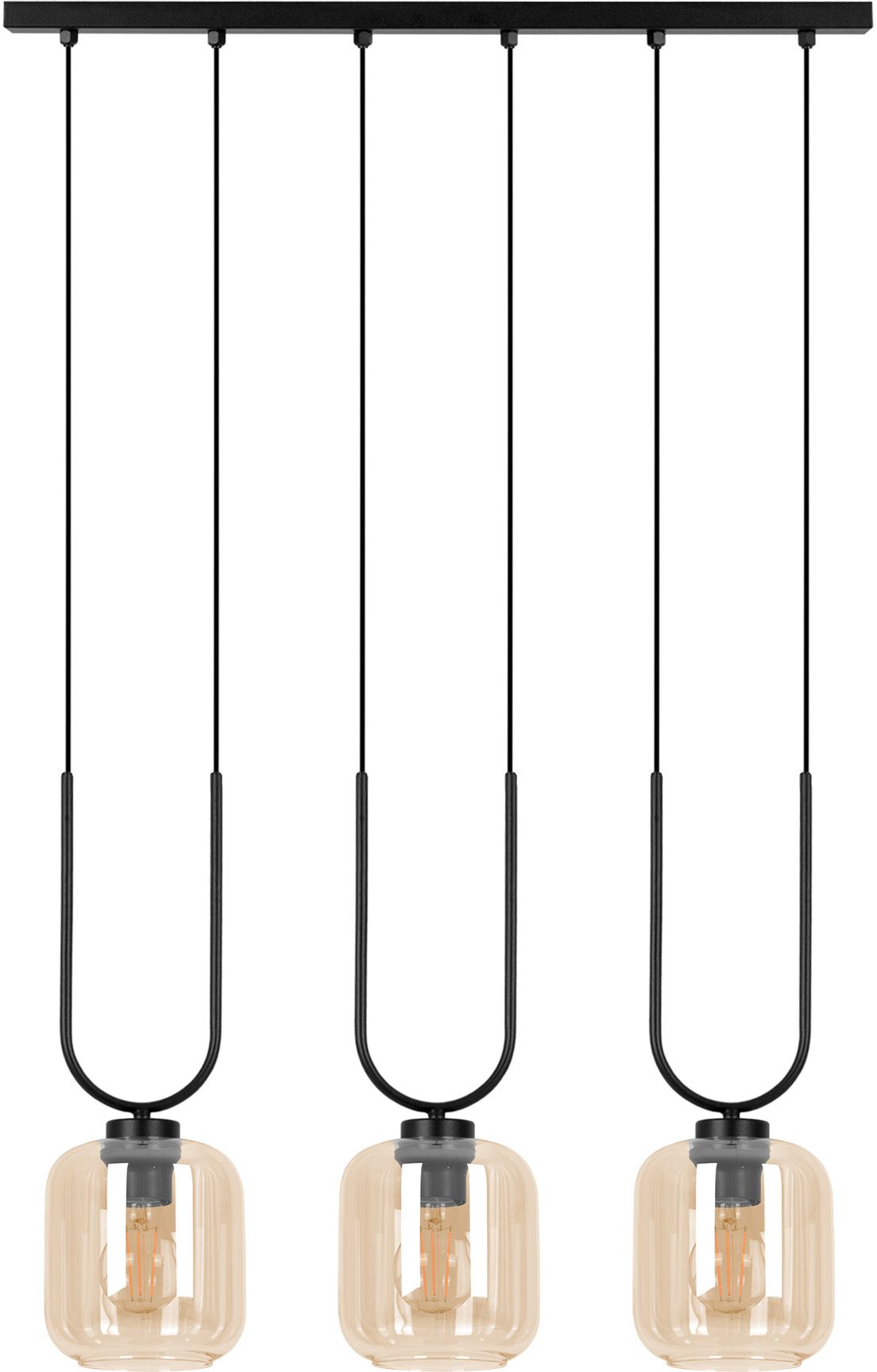 Darmowa Dostawa - Lampa wisząca 3x15 W czarna-bursztynowa Kaja Coni K5581