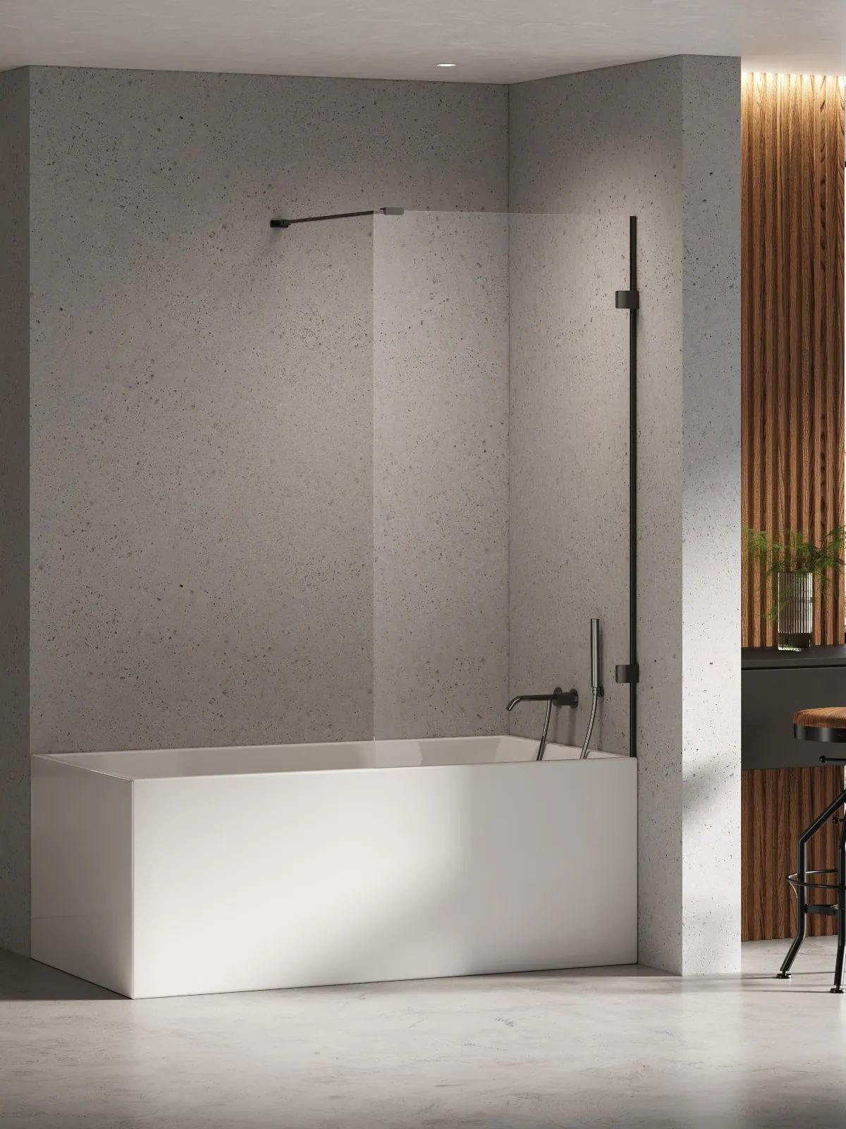 Darmowa Dostawa - Parawan nawannowy jednoczęściowy New Trendy Eventa Black Chrome EXK5690