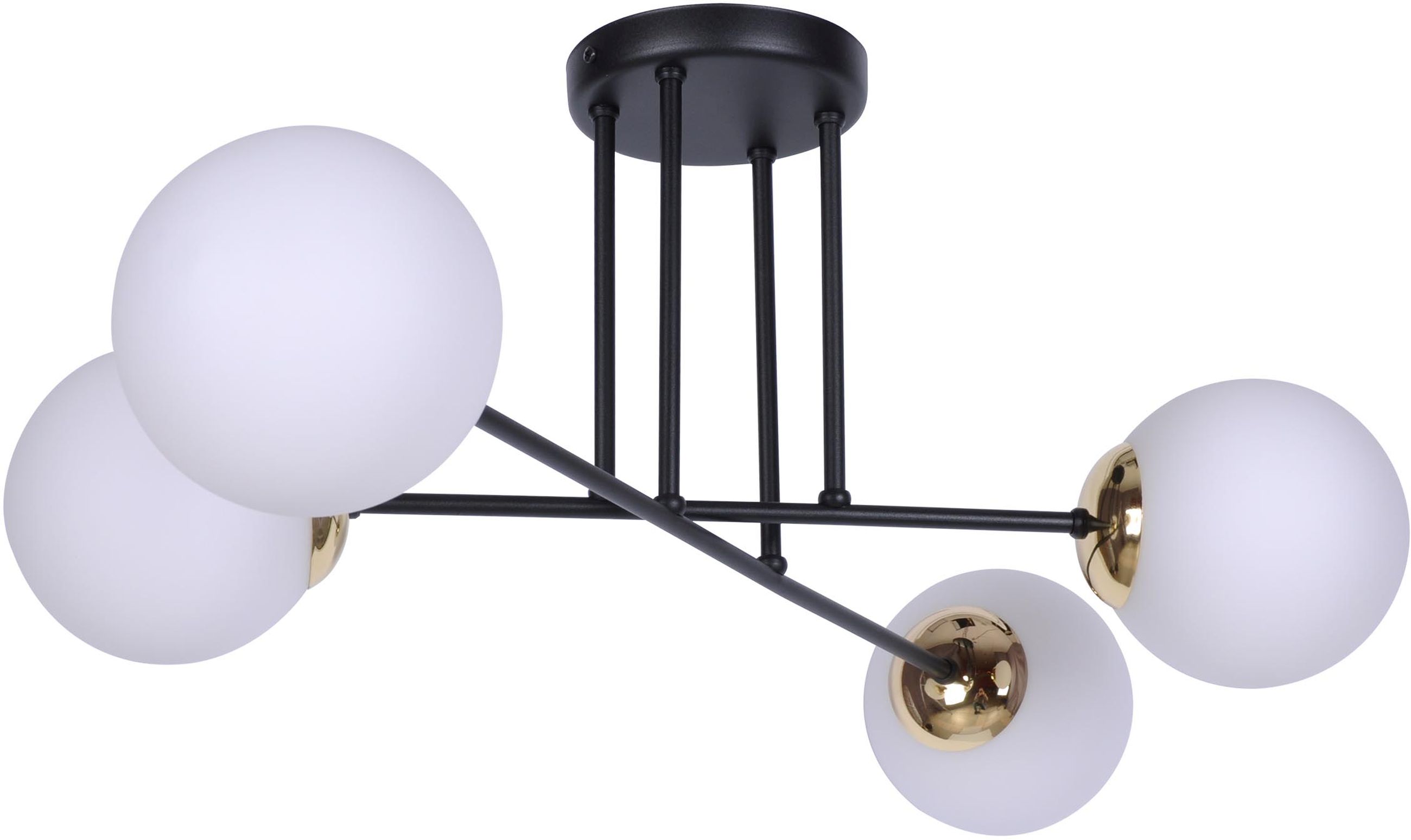 Darmowa Dostawa - Lampa podsufitowa 4x40 W biała-czarna-patyna Kaja Isla K4914