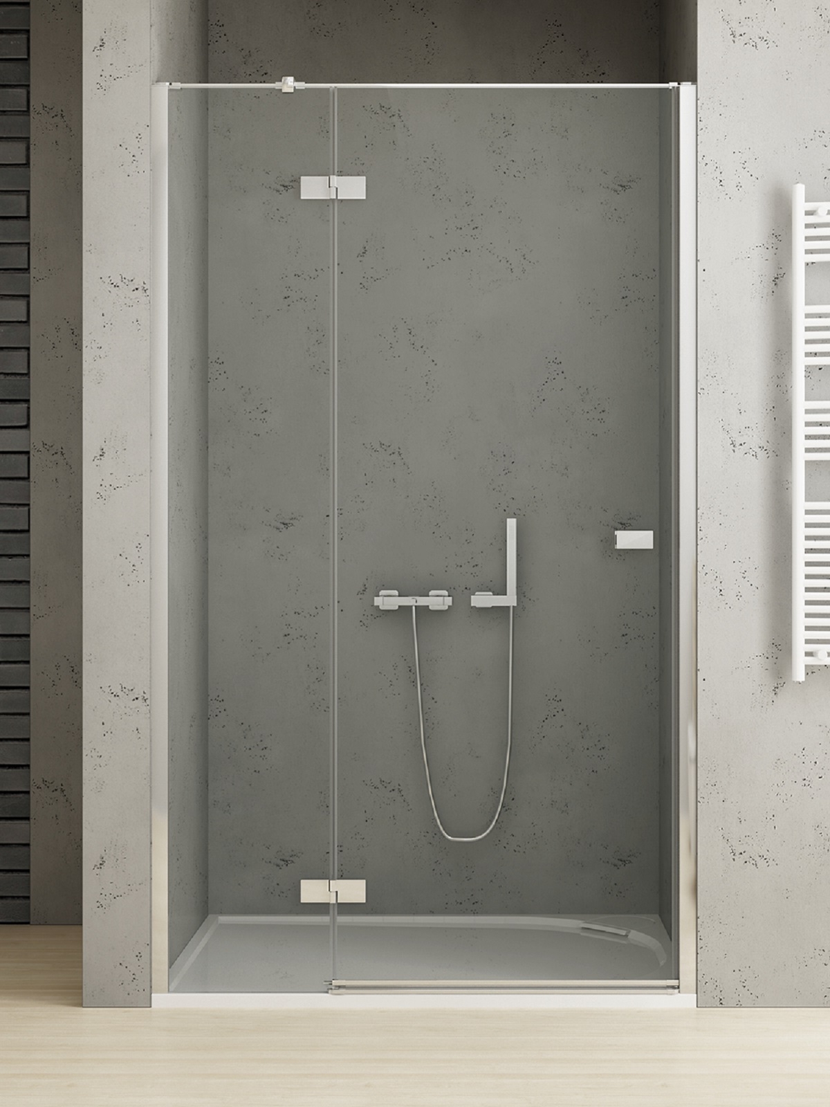 Darmowa Dostawa - Drzwi prysznicowe 140 cm uchylne chrom połysk/szkło przezroczyste New Trendy Reflexa EXK5069