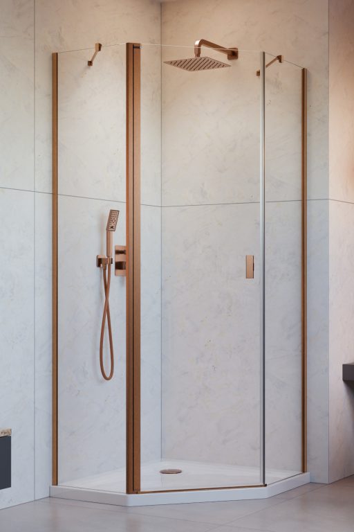 Darmowa Dostawa - Komplet ścianek 100 cm miedź szczotkowany/szkło przezroczyste Radaway Nes Brushed Copper PTJ 100521009301